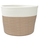 vidaXL 2 db barna és fehér pamut tárolókosár Ø24 x 18 cm