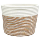 vidaXL 2 db barna és fehér pamut tárolókosár Ø24 x 18 cm
