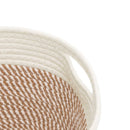vidaXL 2 db barna és fehér pamut tárolókosár Ø24 x 18 cm