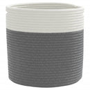 vidaXL 2 db szürke és fehér pamut tárolókosár Ø28 x 28 cm