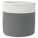 vidaXL 2 db szürke és fehér pamut tárolókosár Ø28 x 28 cm