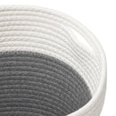 vidaXL 2 db szürke és fehér pamut tárolókosár Ø28 x 28 cm
