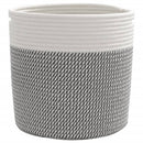 vidaXL 2 db szürke és fehér pamut tárolókosár Ø28 x 28 cm