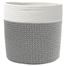 vidaXL 2 db szürke és fehér pamut tárolókosár Ø28 x 28 cm