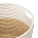 vidaXL 2 db bézs és fehér pamut tárolókosár Ø28 x 28 cm