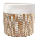 vidaXL 2 db barna és fehér pamut tárolókosár Ø28 x 28 cm