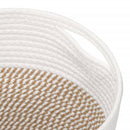 vidaXL 2 db barna és fehér pamut tárolókosár Ø28 x 28 cm