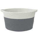 vidaXL szürke és fehér pamut tárolókosár Ø40 x 25 cm