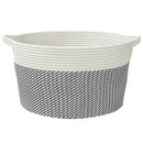 vidaXL szürke és fehér pamut tárolókosár Ø40 x 25 cm