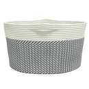 vidaXL szürke és fehér pamut tárolókosár Ø40 x 25 cm