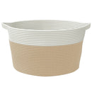 vidaXL bézs és fehér pamut tárolókosár Ø40 x 25 cm