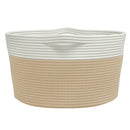 vidaXL bézs és fehér pamut tárolókosár Ø40 x 25 cm