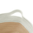 vidaXL bézs és fehér pamut tárolókosár Ø40 x 25 cm