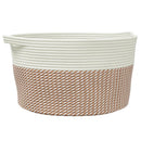 vidaXL barna és fehér pamut tárolókosár Ø40 x 25 cm