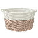 vidaXL barna és fehér pamut tárolókosár Ø40 x 25 cm