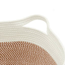 vidaXL barna és fehér pamut tárolókosár Ø40 x 25 cm