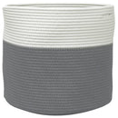 vidaXL szürke és fehér pamut tárolókosár Ø40 x 35 cm