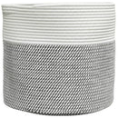 vidaXL szürke és fehér pamut tárolókosár Ø40 x 35 cm