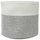 vidaXL szürke és fehér pamut tárolókosár Ø40 x 35 cm