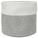vidaXL szürke és fehér pamut tárolókosár Ø40 x 35 cm