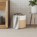 vidaXL bézs és fehér pamut tárolókosár Ø40 x 35 cm