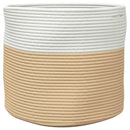 vidaXL bézs és fehér pamut tárolókosár Ø40 x 35 cm