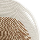vidaXL barna és fehér pamut tárolókosár Ø40 x 35 cm