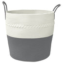vidaXL szürke-fehér pamut tárolókosár Ø43 x 38 cm