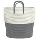 vidaXL szürke-fehér pamut tárolókosár Ø43 x 38 cm