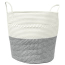 vidaXL szürke-fehér pamut tárolókosár Ø43 x 38 cm