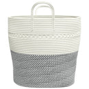 vidaXL szürke-fehér pamut tárolókosár Ø43 x 38 cm
