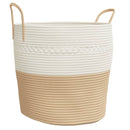 vidaXL bézs-fehér pamut tárolókosár Ø43 x 38 cm