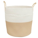 vidaXL bézs-fehér pamut tárolókosár Ø43 x 38 cm