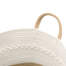 vidaXL bézs-fehér pamut tárolókosár Ø43 x 38 cm