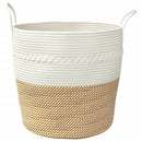 vidaXL barna-fehér pamut tárolókosár Ø43 x 38 cm