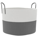 vidaXL szürke-fehér pamut tárolókosár Ø51 x 33 cm