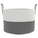 vidaXL szürke-fehér pamut tárolókosár Ø51 x 33 cm