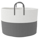 vidaXL szürke-fehér pamut tárolókosár Ø51 x 33 cm