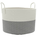 vidaXL szürke-fehér pamut tárolókosár Ø51 x 33 cm