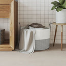 vidaXL szürke-fehér pamut tárolókosár Ø51 x 33 cm