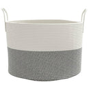 vidaXL szürke-fehér pamut tárolókosár Ø51 x 33 cm