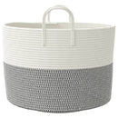 vidaXL szürke-fehér pamut tárolókosár Ø51 x 33 cm
