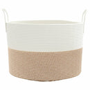 vidaXL barna-fehér pamut tárolókosár Ø51 x 33 cm