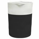 vidaXL fekete-fehér pamut tárolókosár Ø49 x 65 cm