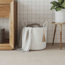 vidaXL fehér pamut tárolókosár Ø40 x 35 cm