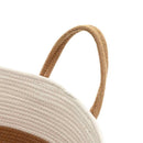 vidaXL barna-fehér pamut tárolókosár Ø40 x 35 cm