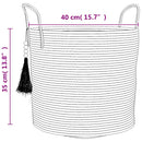 vidaXL barna-fehér pamut tárolókosár Ø40 x 35 cm