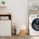 vidaXL barna-fehér pamut tárolókosár Ø40 x 35 cm