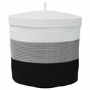 vidaXL fehér-fekete pamut tárolókosár fedéllel Ø40 x 35 cm