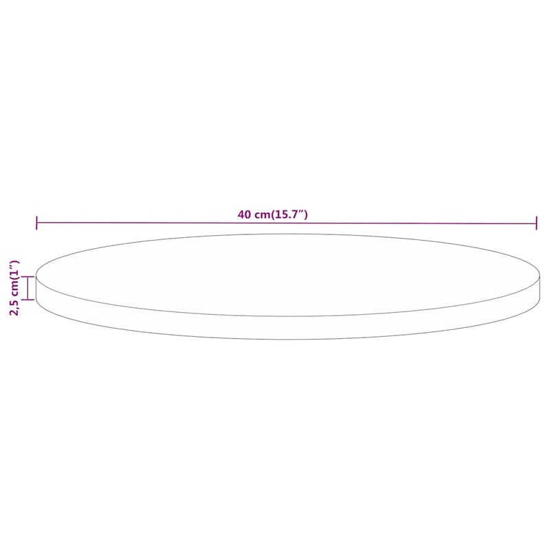 vidaXL tömör nyers mangófa kerek asztallap Ø40 x 2,5 cm